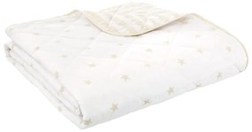 Fehér-bézs pamut steppelt gyerek ágytakaró 135x190 cm Mini Star & Stripes – Bianca