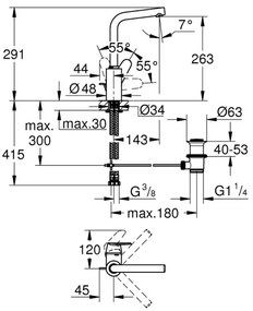 GROHE 23054003 - EURODISC COSMOPOLITAN mosdócsaptelep, L méret, króm