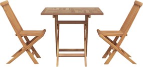 vidaXL Kert étkező szett 3 pcs Barna Tömör Akácfa