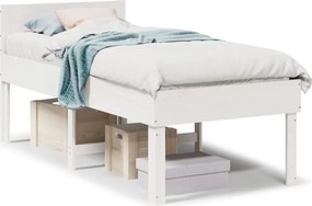 vidaXL fehér tömör fenyő ágykeret matrac nélkül 80 x 200 cm