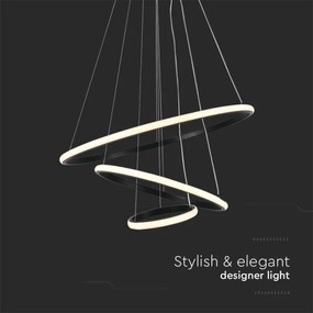 LED Csillár zsinóron LED/32W/230V 3000K fekete