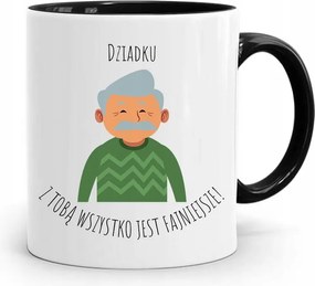Fekete Nagypapa Bögre Veled Minden Menőbb, fényképes nyomattal