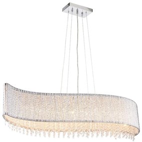 Endon 81979 - GALINA drótkábelre függesztett kristály csillár, 8xG9/25W/230V, fényes króm
