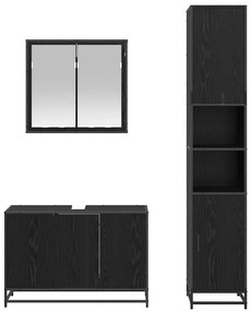 Fürdőszoba bútor szett 3 pcs Musta tammi 90 x 33 x 60 cm