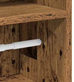 antik fa színű fürdőszobaszekrény tekercstartóval 20,5x22x90 cm