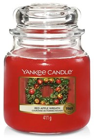 Red Apple Wreath, Yankee Candle illatgyertya, közepes üveg (alma, fahéj, dió)