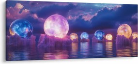 Kép - Bolygók a vízen (120x50 cm)