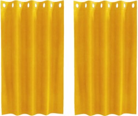 vidaXL Sötétítő függönyök 2 pcs Mustár sárga 140 x 140 cm Bársony
