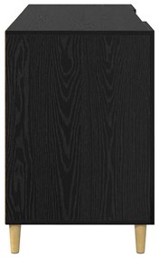 vidaXL Asztal polcokkal ajtóval Fekete tölgy 140 x 50 x 75 cm Faanyag