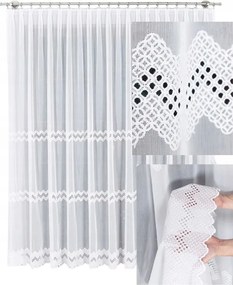 Függöny Béka Szalaggal Függöny Kész Hímzett Nappali Fehér Sz260x280