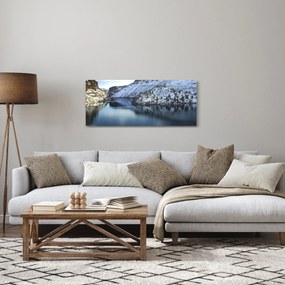 Kép - téli táj tóval (120x50 cm)