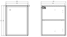 Cersanit S1022-001 - Falra szerelhető fürdőszobai szekrény MILLE 40x45 cm mentazöld