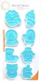 Dugattyús lyukasztó 8 db-os karácsonyi bélyegző mintával 1