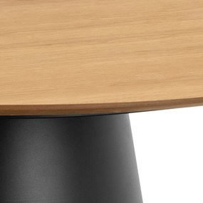 MAZZONI EXPORT BOSCO Természetes Tölgy/fekete láb - KEREK ASZTAL 120 cm KONYHÁBA ÉTKEZŐBE NAPPALIBA FURNÉR