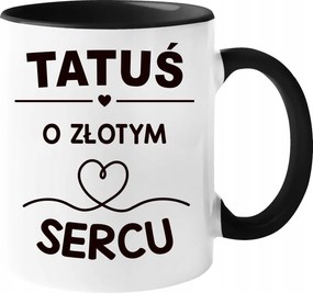 Ajándék Bögre Arany Szívű Apuka Születésnap Karácsony Csomagolás Név