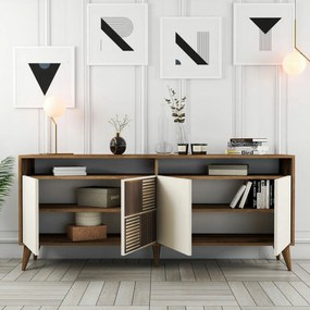 Milan 2 Walnut and Cream szekrény