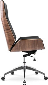 Fekete Eco-bőr Irodai Forgószék WOODY