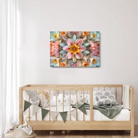 Üveg kép - Kaleidoszkópos virág (70x50 cm)