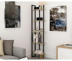 Könyvespolc Alice - Fekete, Ud
