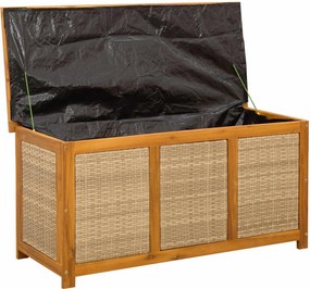 vidaXL Kerti Tároló Doboz 185 L Tömör Akácfa 113 x 50 x 56 cm Bézs