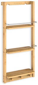 BAMBOO fürdőszobai függő polc, 28,5x10x70cm, 3 polc, barna Casaria