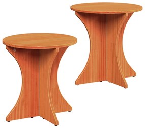 Dohányzóasztal 2 pcs Viaszbarna 46 x 46 x 47 cm Tömör fenyőfa