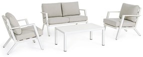 Fehér alumínium négyszemélyes kerti lounge szett Harley – Bizzotto