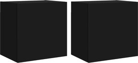 vidaXL 2 db fekete szerelt fa fali TV-szekrény 40,5 x 30 x 40 cm