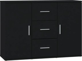 vidaXL fekete szerelt fa tálalószekrény 91 x 29,5 x 65 cm