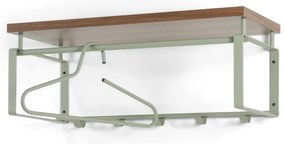 Barna-szürkészöld fém fali fogas polccal 70 cm Rex – Spinder Design