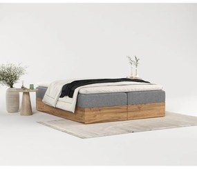 Szürke-natúr színű ágyneműtartós boxspring ágy 180x200 cm Faro – Maison de Rêve