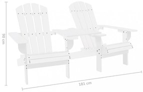fehér tömör fenyőfa kerti Adirondack székek teázóasztallal