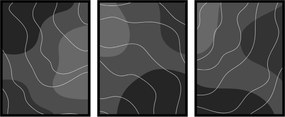 Triptichon poszter absztrakt vonalak minták 3db 30x40cm képek a nappaliba