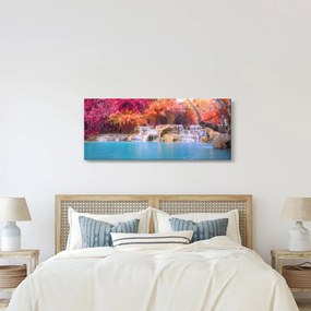 Türkiz lagúna, Laosz, Tat Kuang Si képe (120x50 cm)