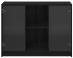 Oldalszekrény Fekete Tölgy 102x37x75,5 cm Mérnöki Fa