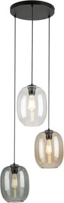 TK LIGHTING 5973 ELIO Többágú Függesztett Lámpa Barna, Fekete, Grafit, Átlátszó E27 IP20