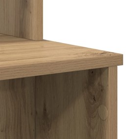 vidaXL Íróasztal Tárolással Kézműves Tölgy 120.5x44x88.5 cm Szerelt Fa