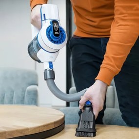 Niceboy ION Hurricane H5- Vezeték nélküli álló porszívó 2in1 150W/2200 mAh fehér/kék