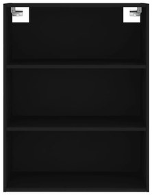 fekete szerelt fa magasszekrény 69,5 x 34 x 180 cm