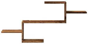 antik fa színű szerelt fa fali polc 104 x 15 x 49 cm