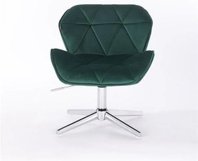 HR111CROSS Sötétzöld modern velúr szék