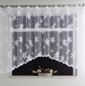 Mg Függöny 14436 Fehér Ív 350X150 kész szalaggal