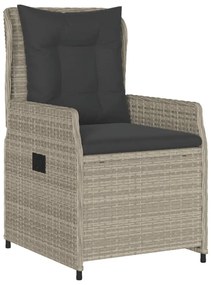 2 db világosszürke polyrattan dönthető kerti szék