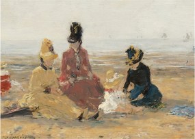 Kép - Eugène Boudin, On the Beach, Trouville, reprodukciók (70x50 cm)