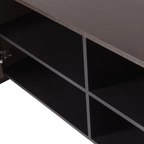 Sötétbarna TV-állvány kőrisfa dekorral 200x53x44 cm Brock – WOOOD