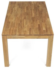 Étkezőasztal 160x90x75, tömör fehér tölgy, olajos felületkezelés, 8x8 cm-es lábak