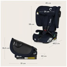 Lionelo - Összecsukható autósülés NELLY i-Size 76-150 cm tengerészkék