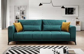 Szétnyitható kanapé, smaragd/mustárszín, GRACE BIG SOFA