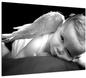 Egy baba angyal képe (üvegen) (70x50 cm)