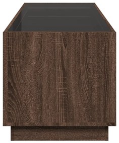 barna tölgy végtelen hatású LED-es dohányzóasztal 90x50x50 cm